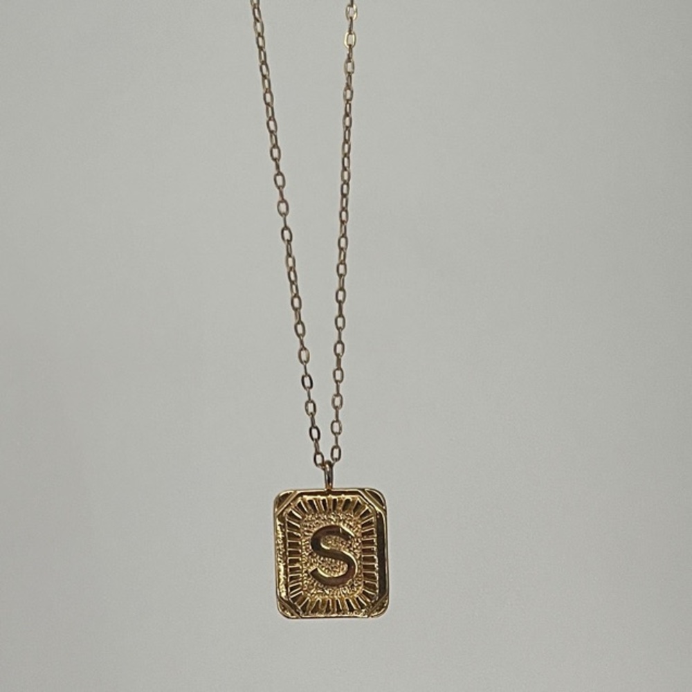 Altar'd State Gold Sunburst Initial Necklace